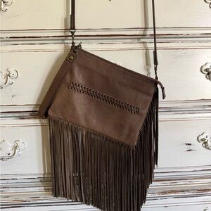 Brown Fringe Crossbody Bag